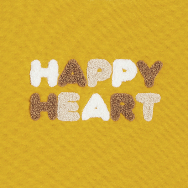 بلوفر قماش أصفر اللون، ومنقوش عليه رسالة، للصبي الصغير